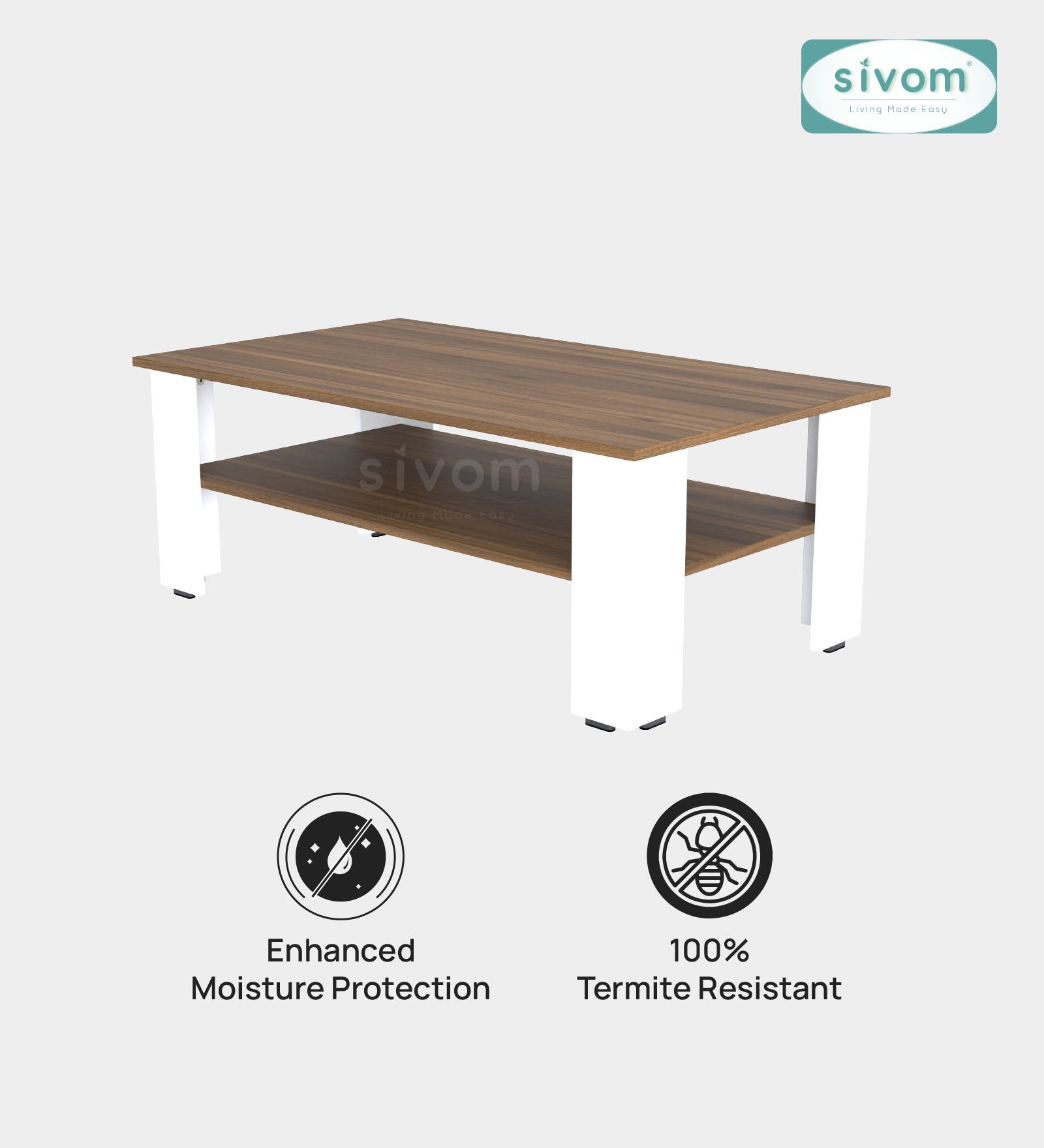 Sivom SIVOM Mayo Multipurpose Centre Table / Engineered Wood Coffee Table for Modern Homes | Elegant Design & Premium Finish