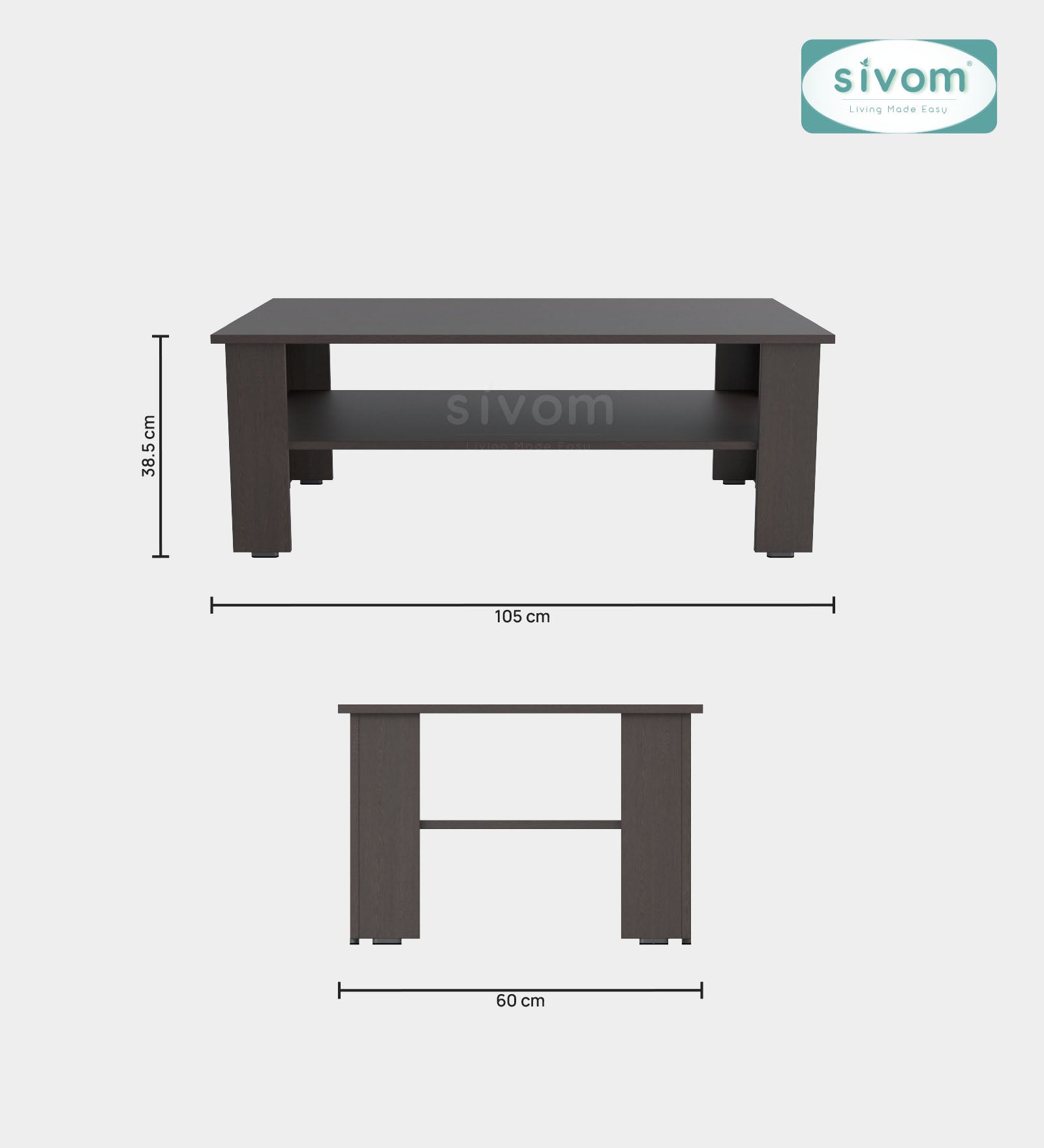 Sivom SIVOM Mayo Multipurpose Centre Table / Engineered Wood Coffee Table for Modern Homes | Elegant Design & Premium Finish
