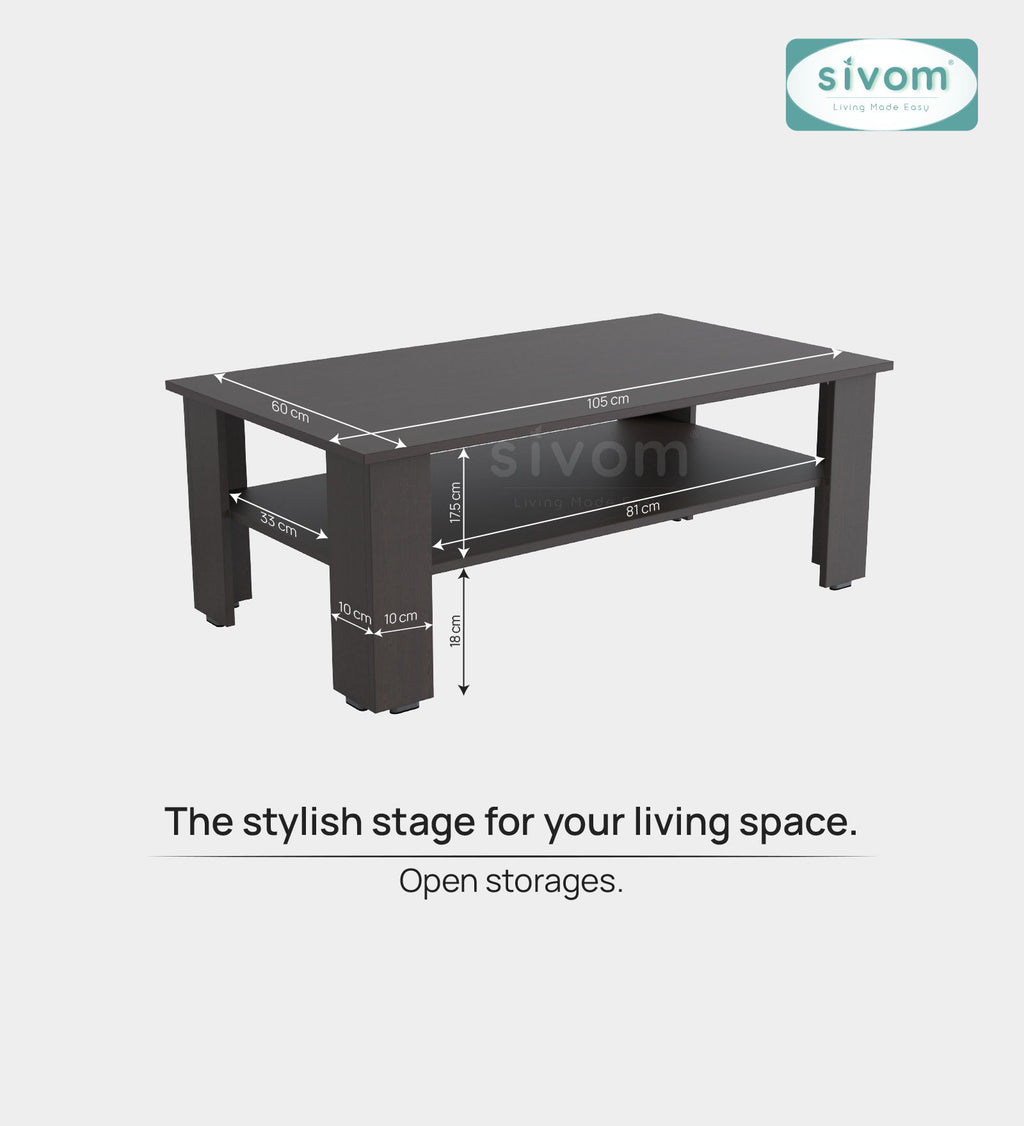 Sivom SIVOM Mayo Multipurpose Centre Table / Engineered Wood Coffee Table for Modern Homes | Elegant Design & Premium Finish