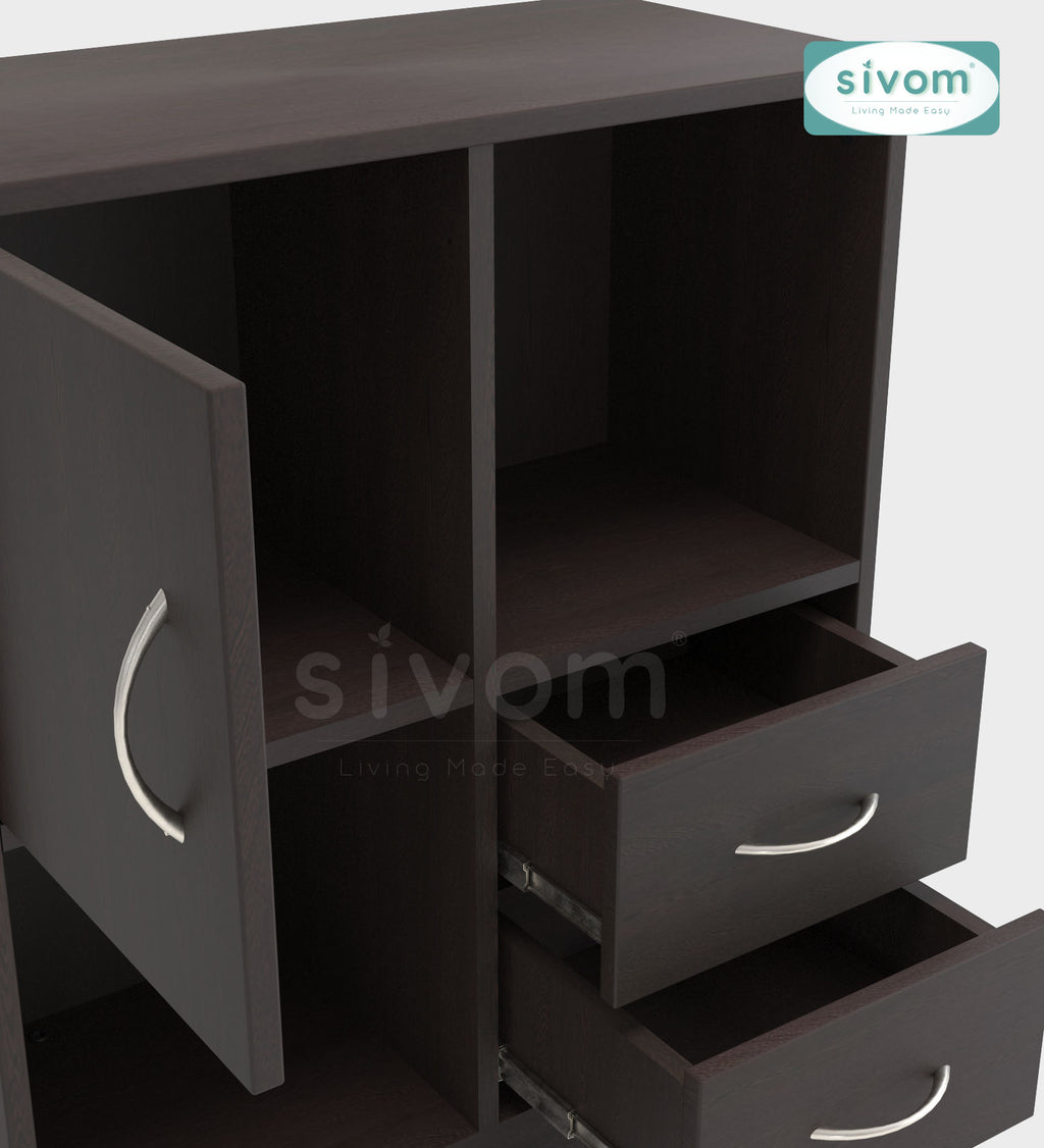 Sivom SIVOM Majestic Multipurpose Storage Unit/ Engineered Wood Free Standing Cabinet for Modern Homes | Elegant Design & Premium Finish