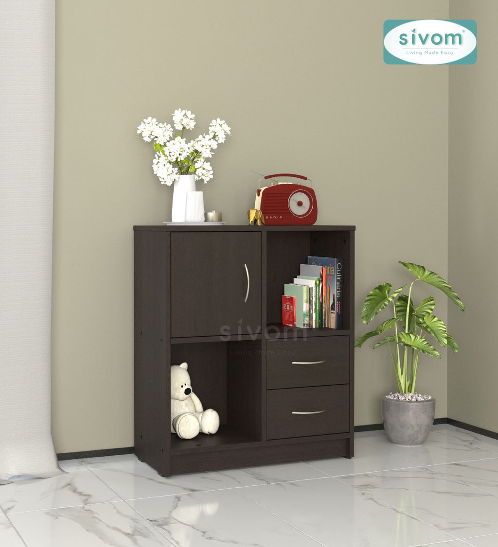 Sivom SIVOM Majestic Multipurpose Storage Unit/ Engineered Wood Free Standing Cabinet for Modern Homes | Elegant Design & Premium Finish