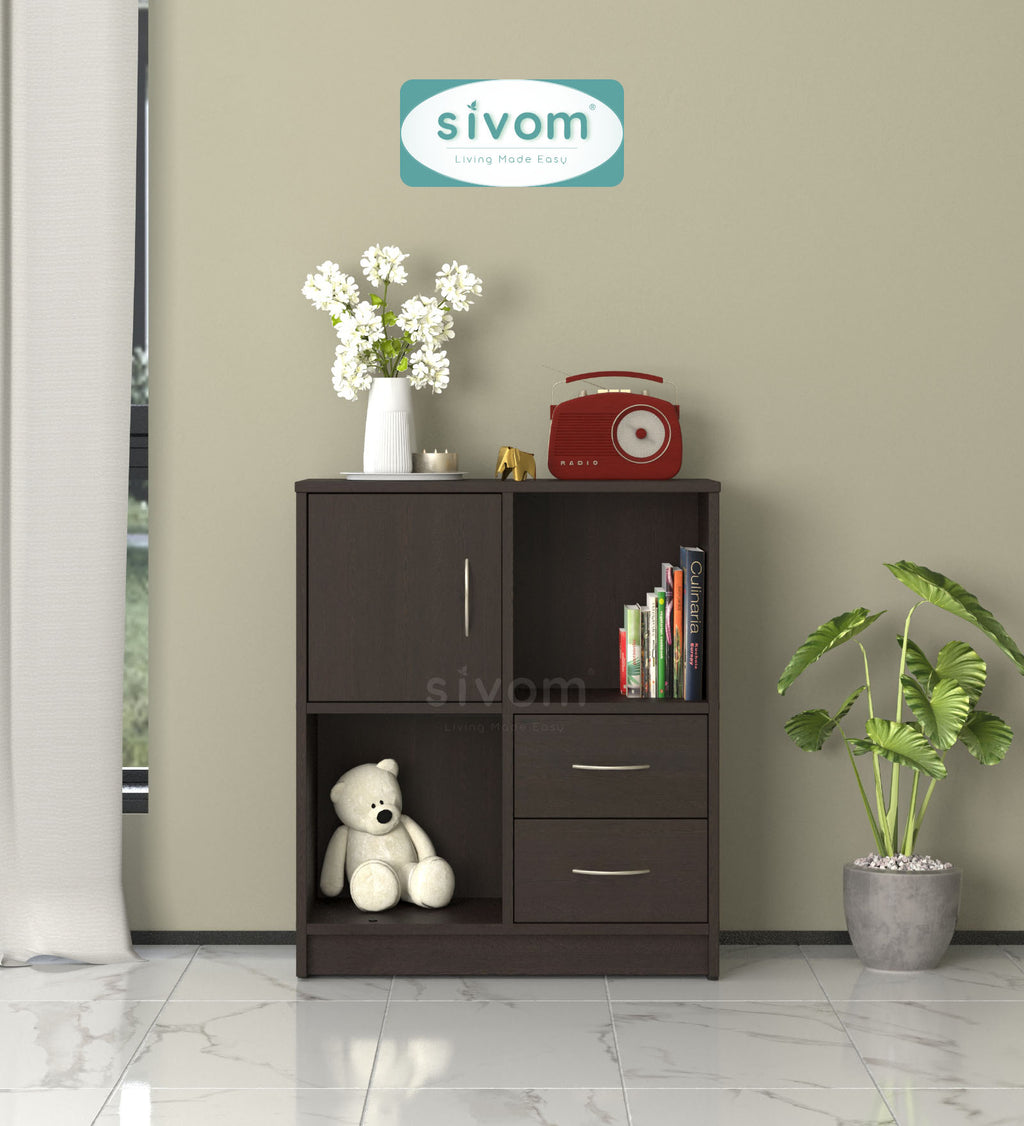 Sivom SIVOM Majestic Multipurpose Storage Unit/ Engineered Wood Free Standing Cabinet for Modern Homes | Elegant Design & Premium Finish