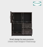 Sivom SIVOM Majestic Multipurpose Storage Unit/ Engineered Wood Free Standing Cabinet for Modern Homes | Elegant Design & Premium Finish