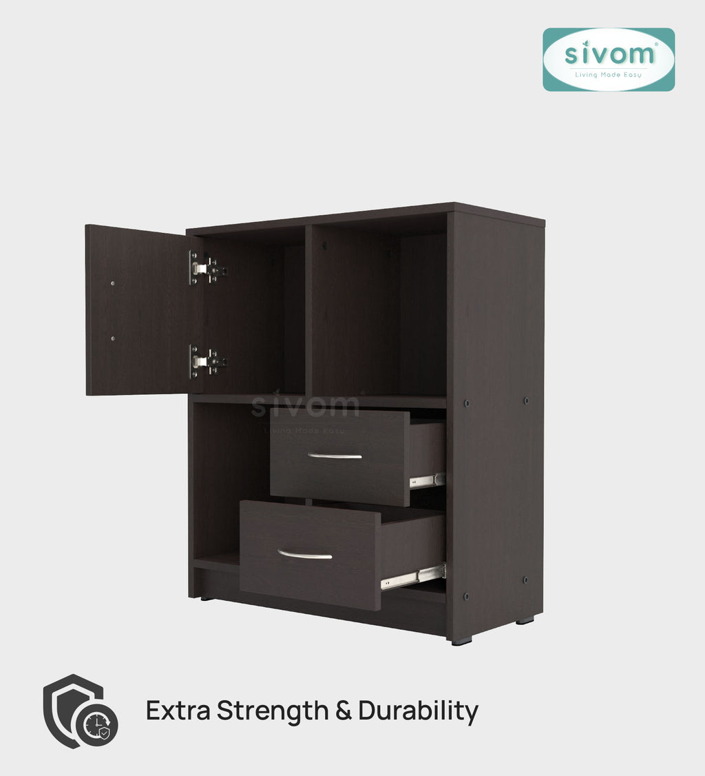 Sivom SIVOM Majestic Multipurpose Storage Unit/ Engineered Wood Free Standing Cabinet for Modern Homes | Elegant Design & Premium Finish