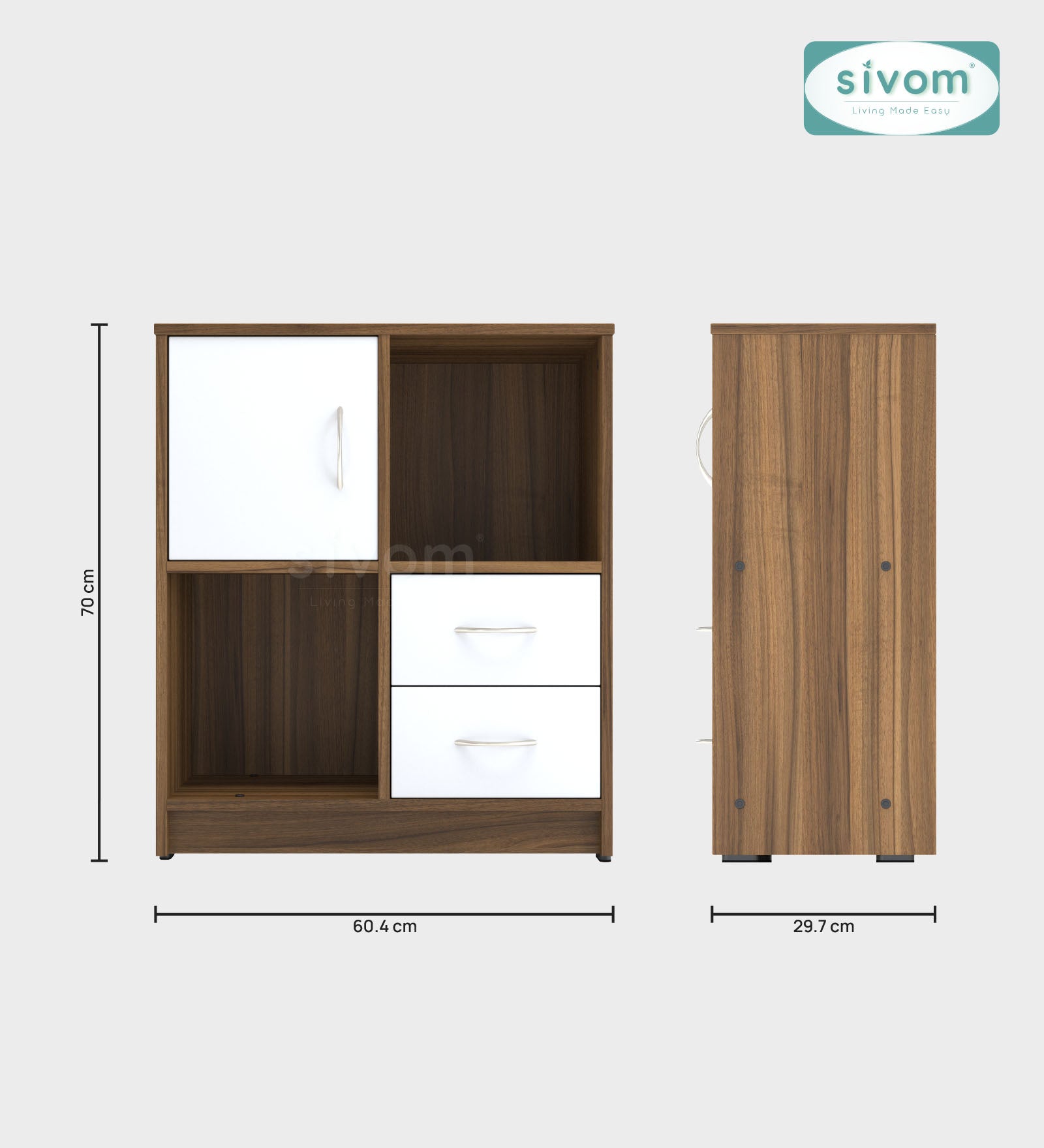 Sivom SIVOM Majestic Multipurpose Storage Unit/ Engineered Wood Free Standing Cabinet for Modern Homes | Elegant Design & Premium Finish
