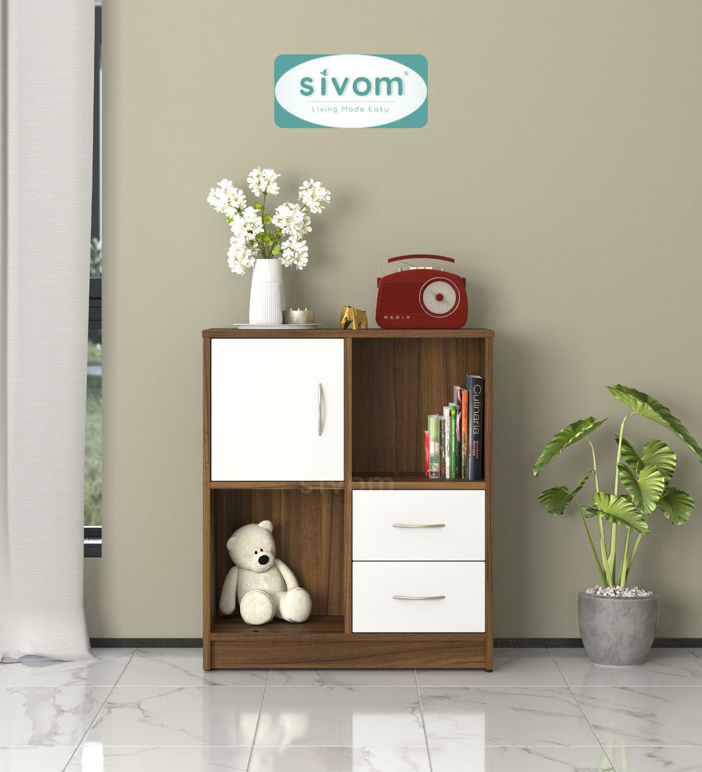 Sivom SIVOM Majestic Multipurpose Storage Unit/ Engineered Wood Free Standing Cabinet for Modern Homes | Elegant Design & Premium Finish