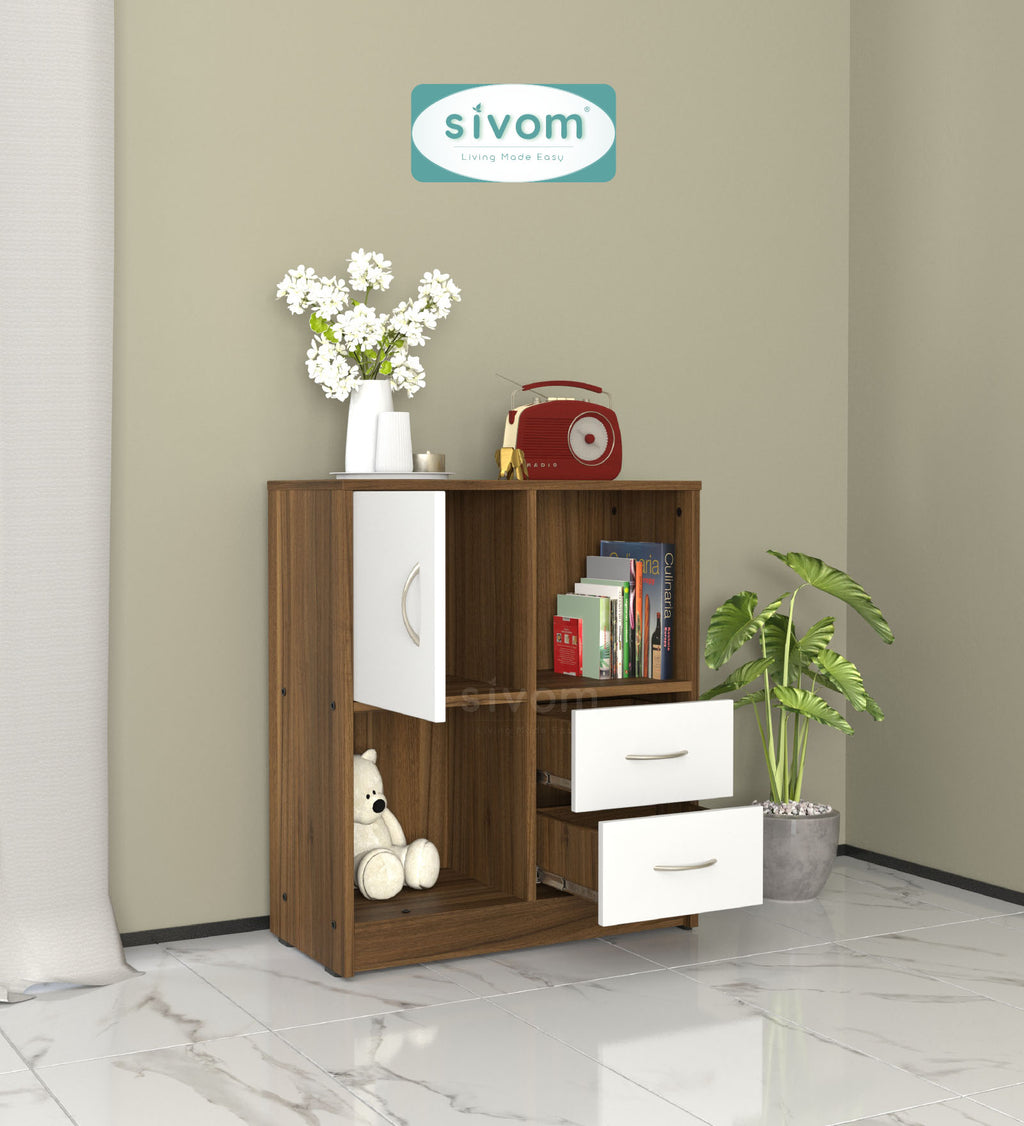 Sivom SIVOM Majestic Multipurpose Storage Unit/ Engineered Wood Free Standing Cabinet for Modern Homes | Elegant Design & Premium Finish