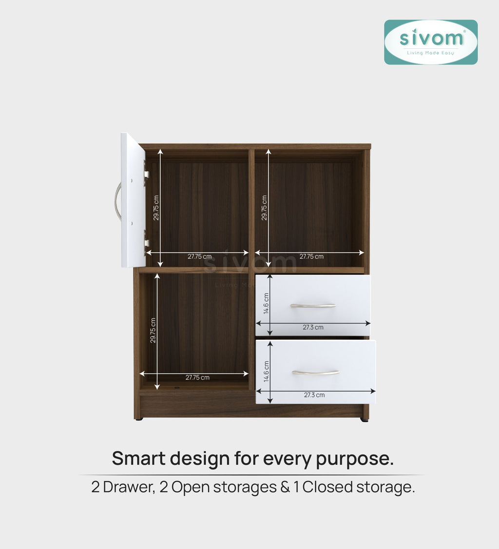 Sivom SIVOM Majestic Multipurpose Storage Unit/ Engineered Wood Free Standing Cabinet for Modern Homes | Elegant Design & Premium Finish