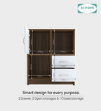 Sivom SIVOM Majestic Multipurpose Storage Unit/ Engineered Wood Free Standing Cabinet for Modern Homes | Elegant Design & Premium Finish