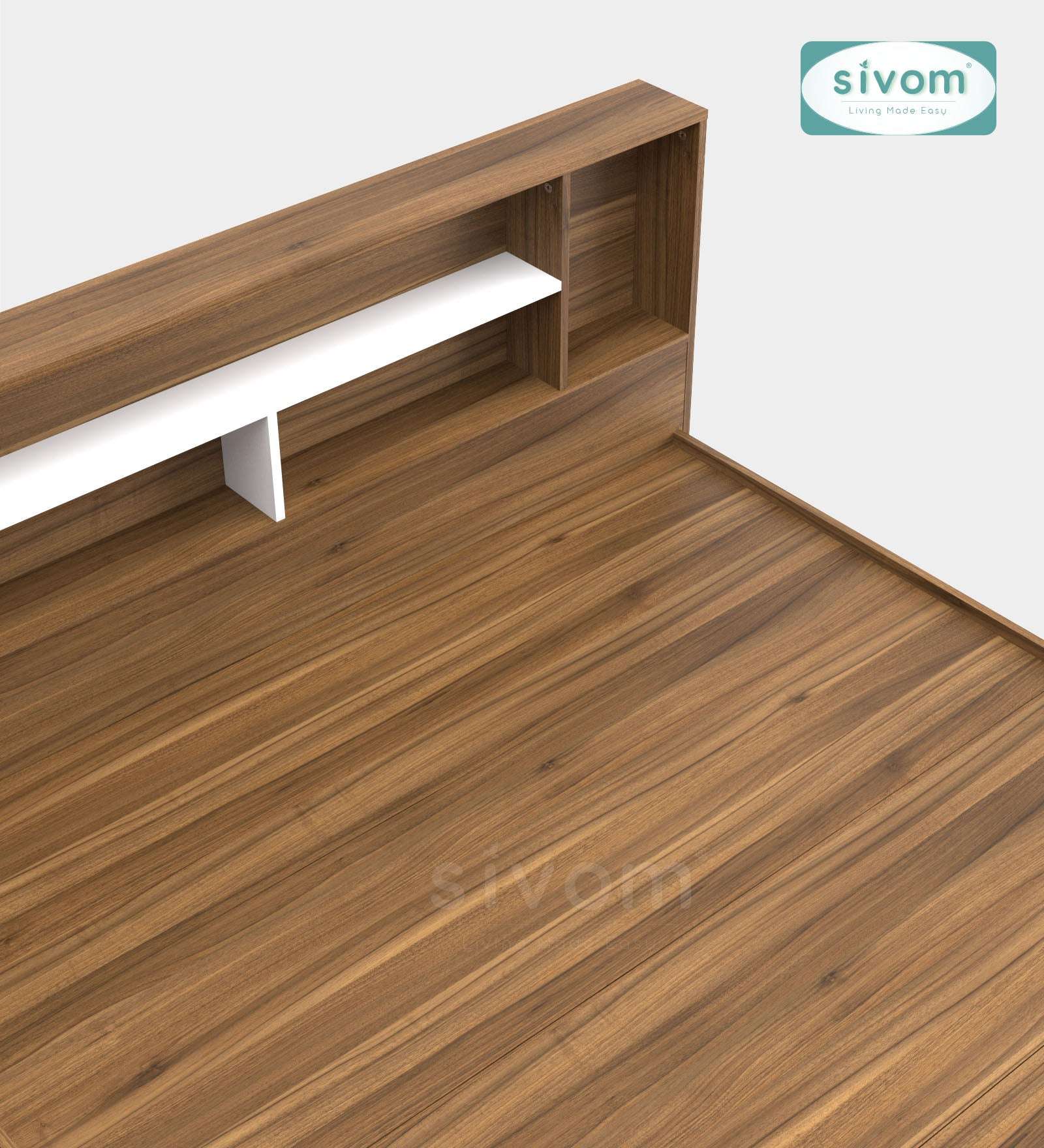 Sivom furniture SIVOM Meridian Bed with Storage Engineered Wood Queen Bed (Delivery Condition - Knock Down)