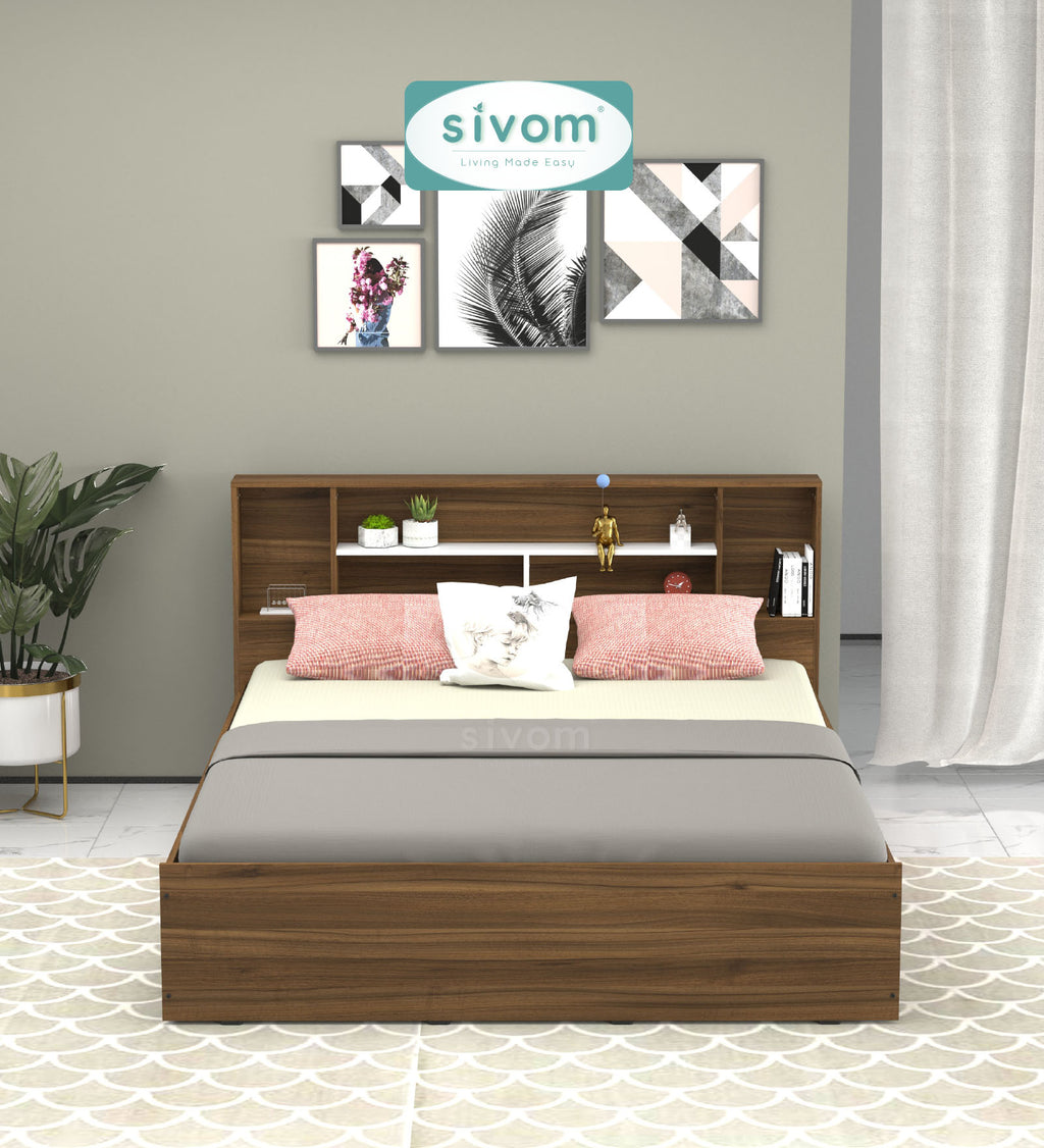 Sivom furniture SIVOM Meridian Bed with Storage Engineered Wood Queen Bed (Delivery Condition - Knock Down)