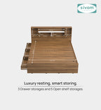 Sivom furniture SIVOM Meridian Bed with Storage Engineered Wood Queen Bed (Delivery Condition - Knock Down)