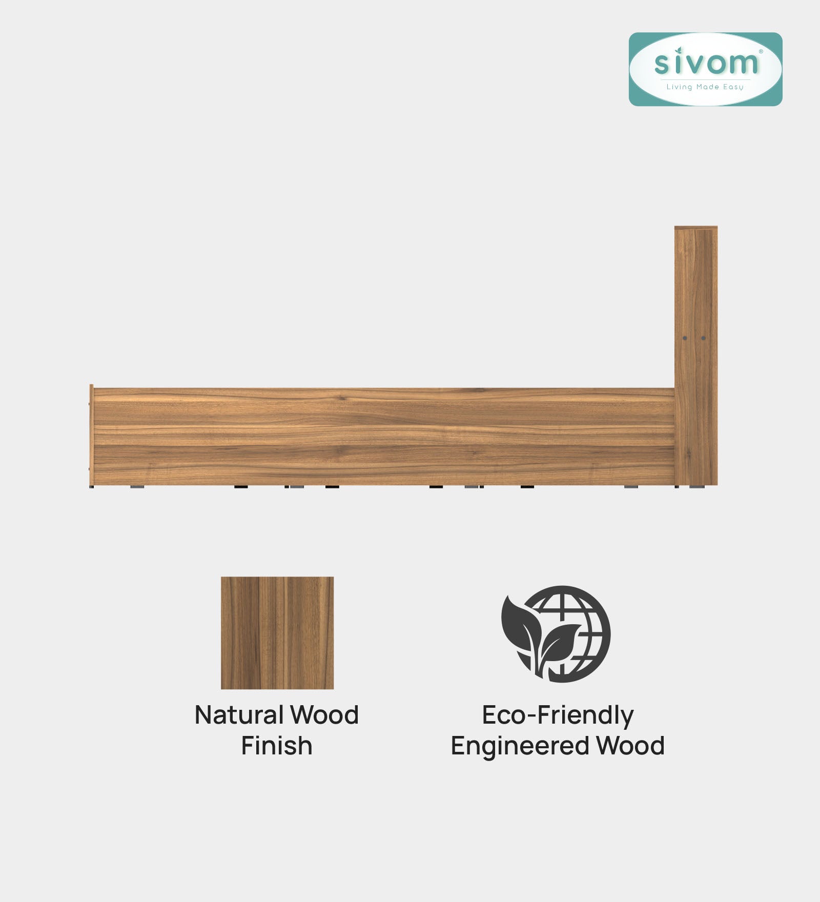 Sivom furniture SIVOM Meridian Bed with Storage Engineered Wood Queen Bed (Delivery Condition - Knock Down)
