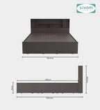 Sivom furniture SIVOM Meridian Bed with Storage Engineered Wood Queen Bed (Delivery Condition - Knock Down)
