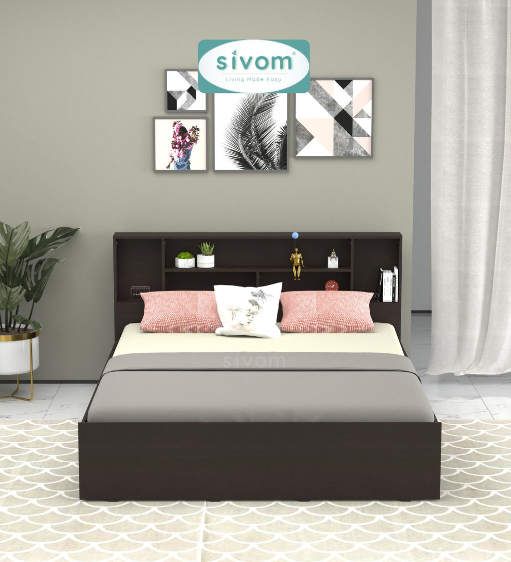 Sivom furniture SIVOM Meridian Bed with Storage Engineered Wood Queen Bed (Delivery Condition - Knock Down)