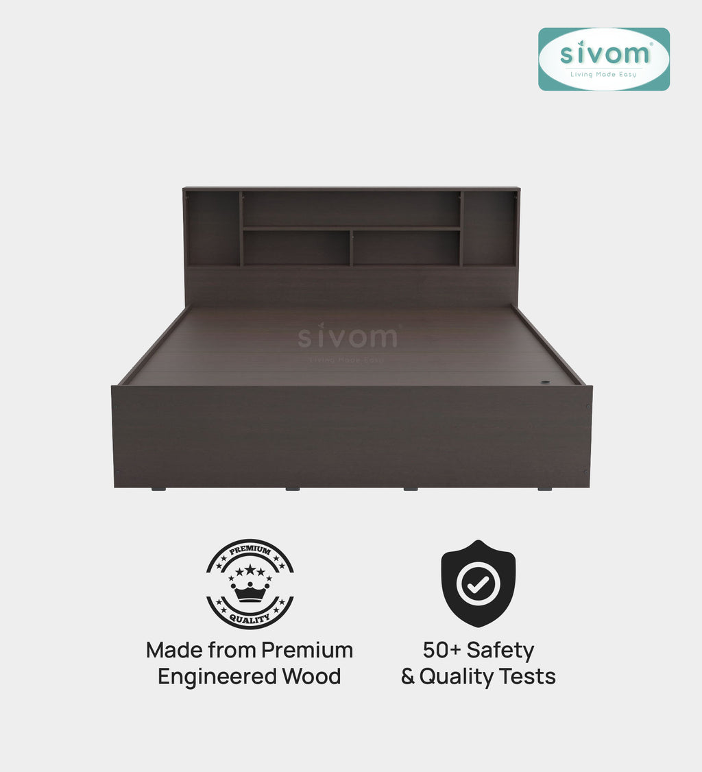 Sivom furniture SIVOM Meridian Bed with Storage Engineered Wood Queen Bed (Delivery Condition - Knock Down)