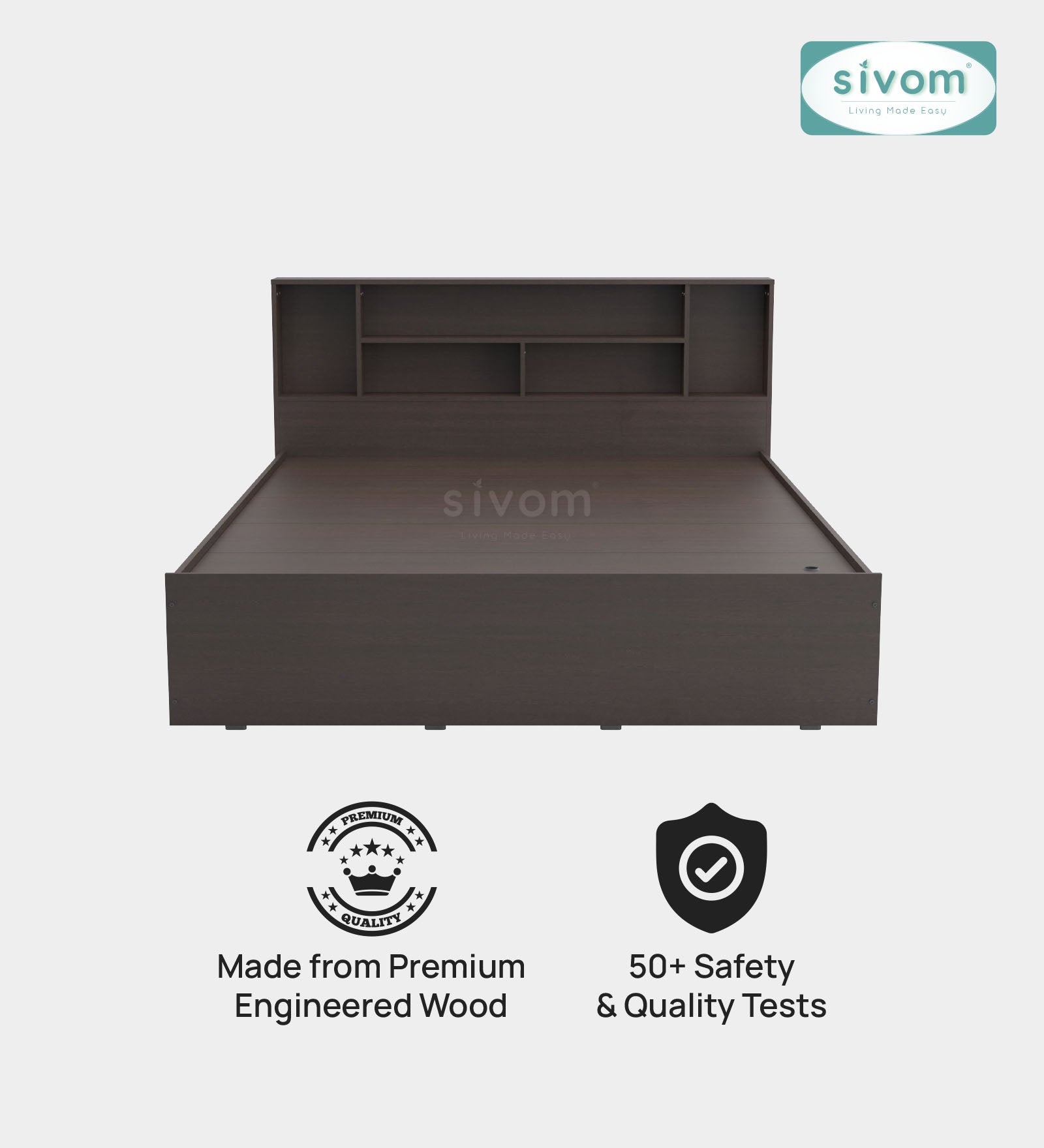 Sivom furniture SIVOM Meridian Bed with Storage Engineered Wood Queen Bed (Delivery Condition - Knock Down)