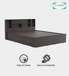 Sivom furniture SIVOM Meridian Bed with Storage Engineered Wood Queen Bed (Delivery Condition - Knock Down)