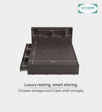 Sivom furniture SIVOM Meridian Bed with Storage Engineered Wood Queen Bed (Delivery Condition - Knock Down)
