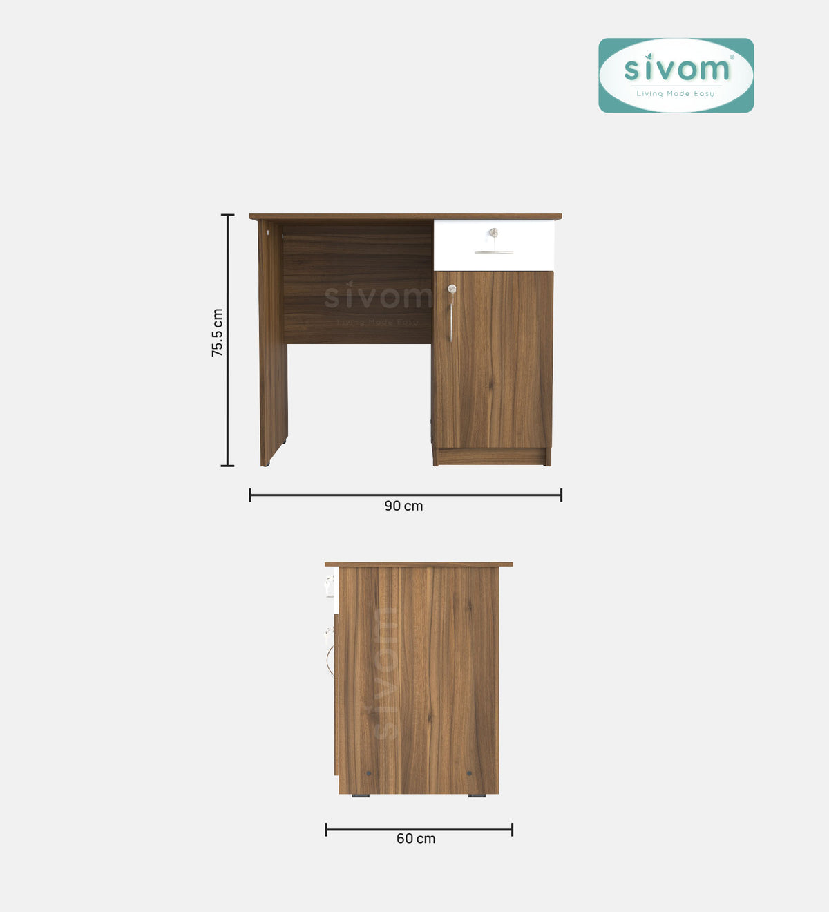 Sivom SIVOM META Multipurpose Study/Home/Office Table Engineered Wood Study Table for Modern Homes | Elegant Design & Premium Finish (Copy) (Copy) (Copy)