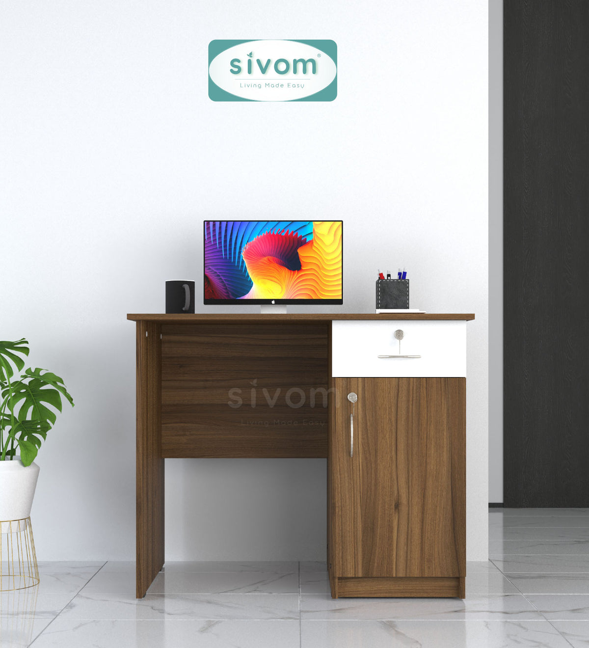 SIVOM META Multipurpose Study/Home/Office Table Engineered Wood Study Table for Modern Homes | Elegant Design & Premium Finish