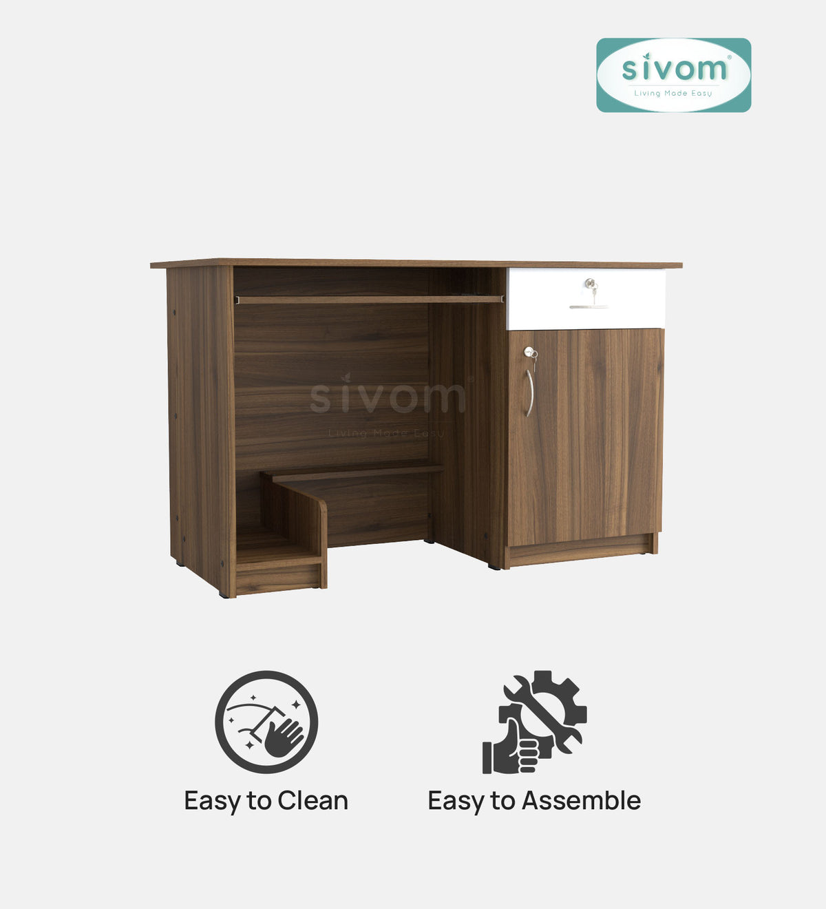 Sivom SIVOM META Multipurpose Study/Home/Office Table Engineered Wood Study Table for Modern Homes | Elegant Design & Premium Finish (Copy) (Copy) (Copy)