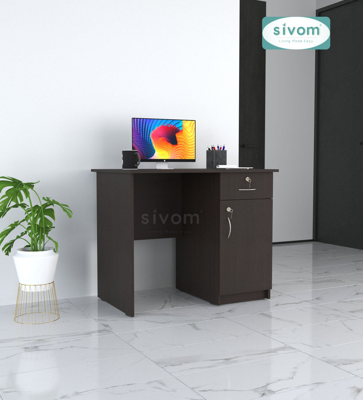 Sivom SIVOM META Multipurpose Study/Home/Office Table Engineered Wood Study Table for Modern Homes | Elegant Design & Premium Finish (Copy) (Copy) (Copy)