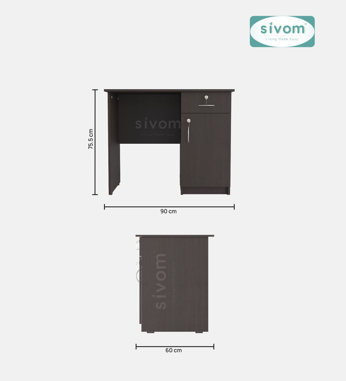 Sivom SIVOM META Multipurpose Study/Home/Office Table Engineered Wood Study Table for Modern Homes | Elegant Design & Premium Finish (Copy) (Copy) (Copy)