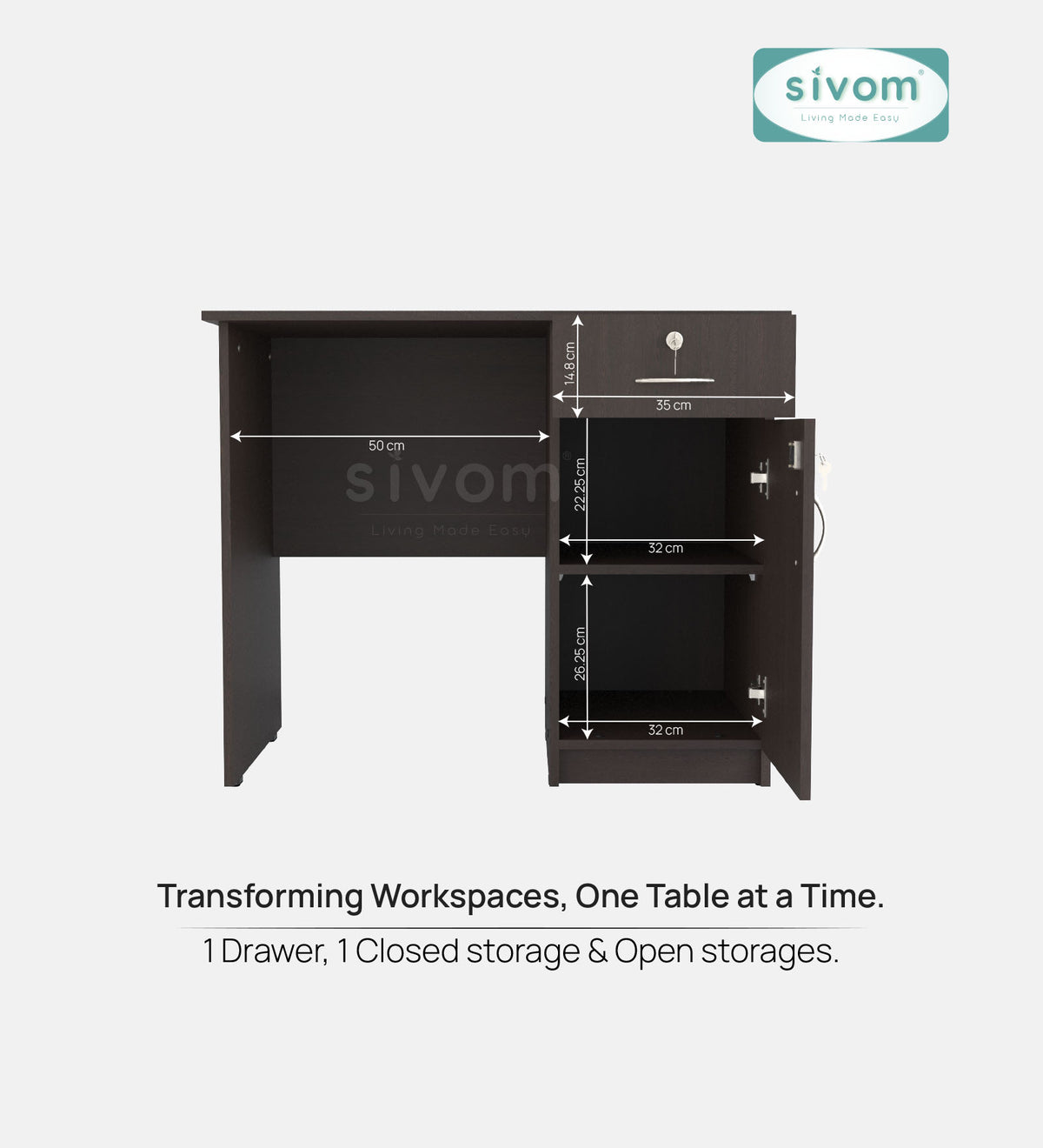 Sivom SIVOM META Multipurpose Study/Home/Office Table Engineered Wood Study Table for Modern Homes | Elegant Design & Premium Finish (Copy) (Copy) (Copy)