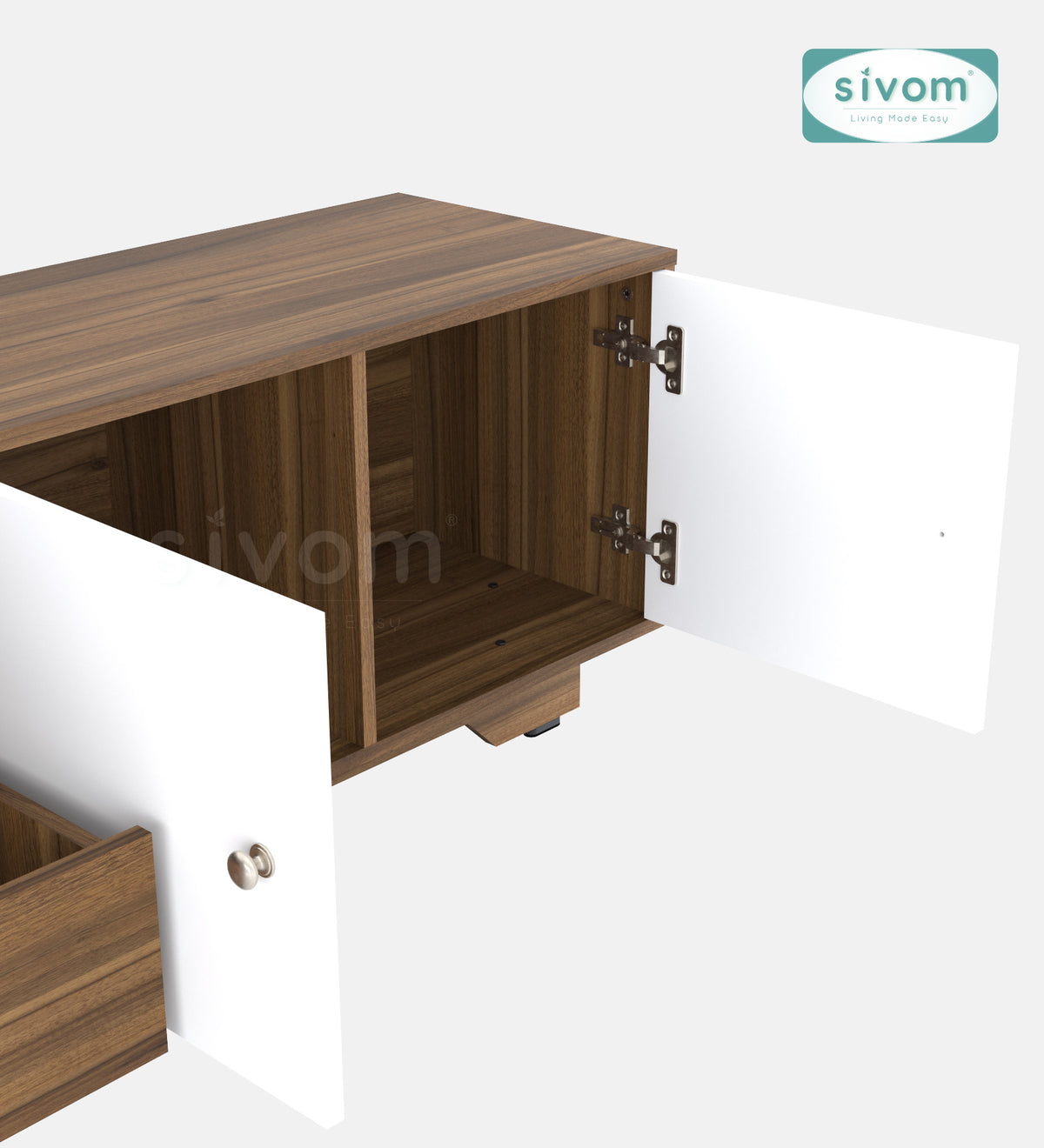 Sivom furniture SIVOM Metro Multipurpose TV Unit fits upto 43 inch with Storage Engineered Wood TV Entertainment Unit for Modern Homes | Elegant Design & Premium Finish