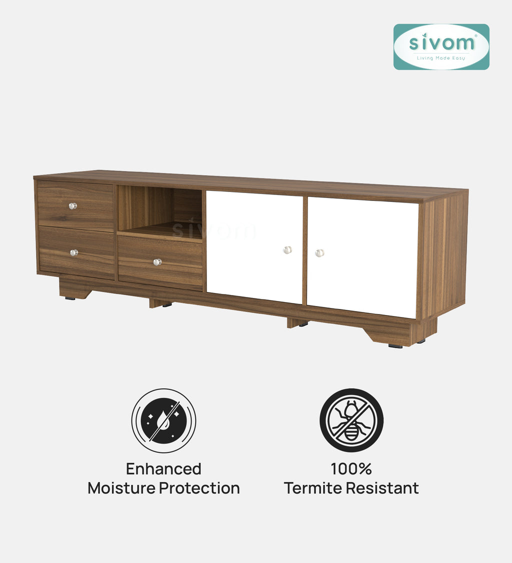 Sivom furniture SIVOM Metro Multipurpose TV Unit fits upto 43 inch with Storage Engineered Wood TV Entertainment Unit for Modern Homes | Elegant Design & Premium Finish