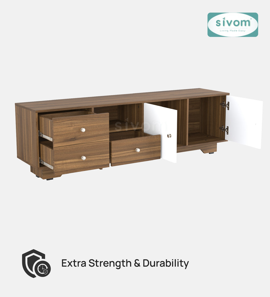 Sivom furniture SIVOM Metro Multipurpose TV Unit fits upto 43 inch with Storage Engineered Wood TV Entertainment Unit for Modern Homes | Elegant Design & Premium Finish