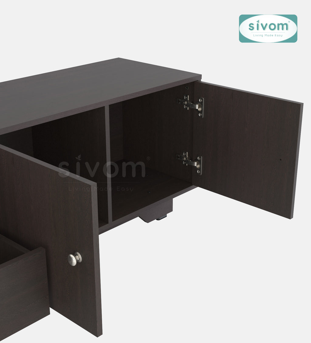 Sivom furniture SIVOM Metro Multipurpose TV Unit fits upto 43 inch with Storage Engineered Wood TV Entertainment Unit for Modern Homes | Elegant Design & Premium Finish