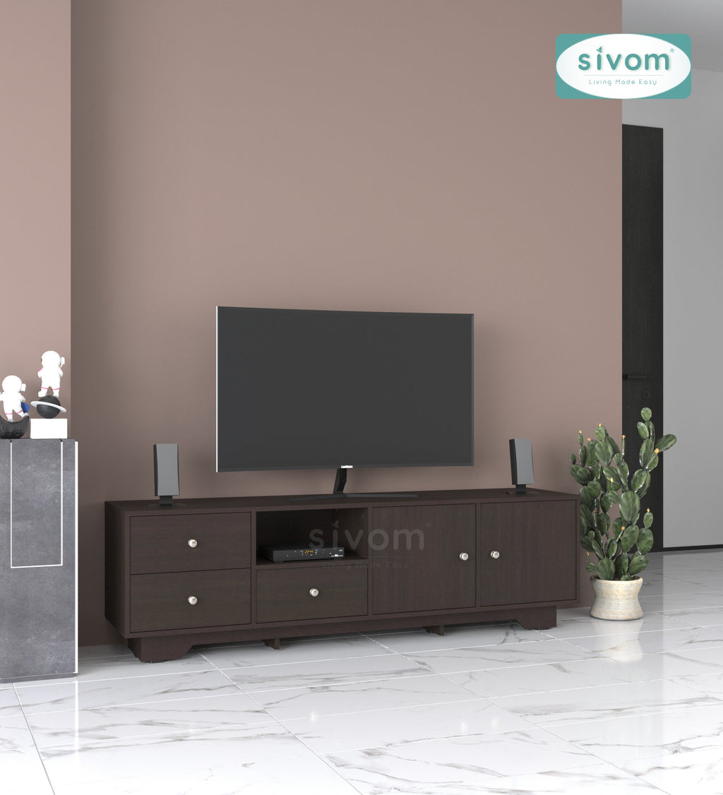 Sivom furniture SIVOM Metro Multipurpose TV Unit fits upto 43 inch with Storage Engineered Wood TV Entertainment Unit for Modern Homes | Elegant Design & Premium Finish