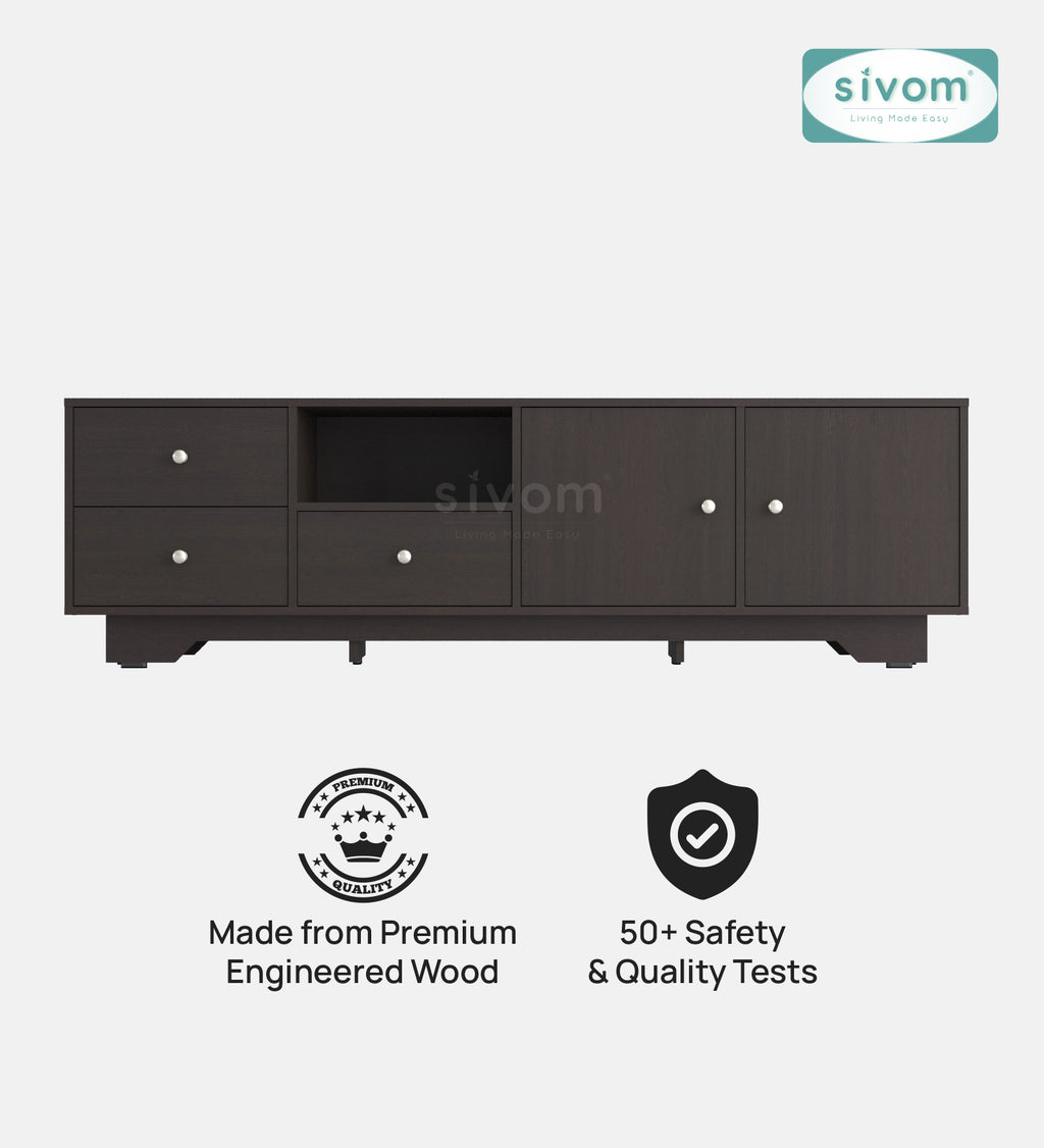 Sivom furniture SIVOM Metro Multipurpose TV Unit fits upto 43 inch with Storage Engineered Wood TV Entertainment Unit for Modern Homes | Elegant Design & Premium Finish