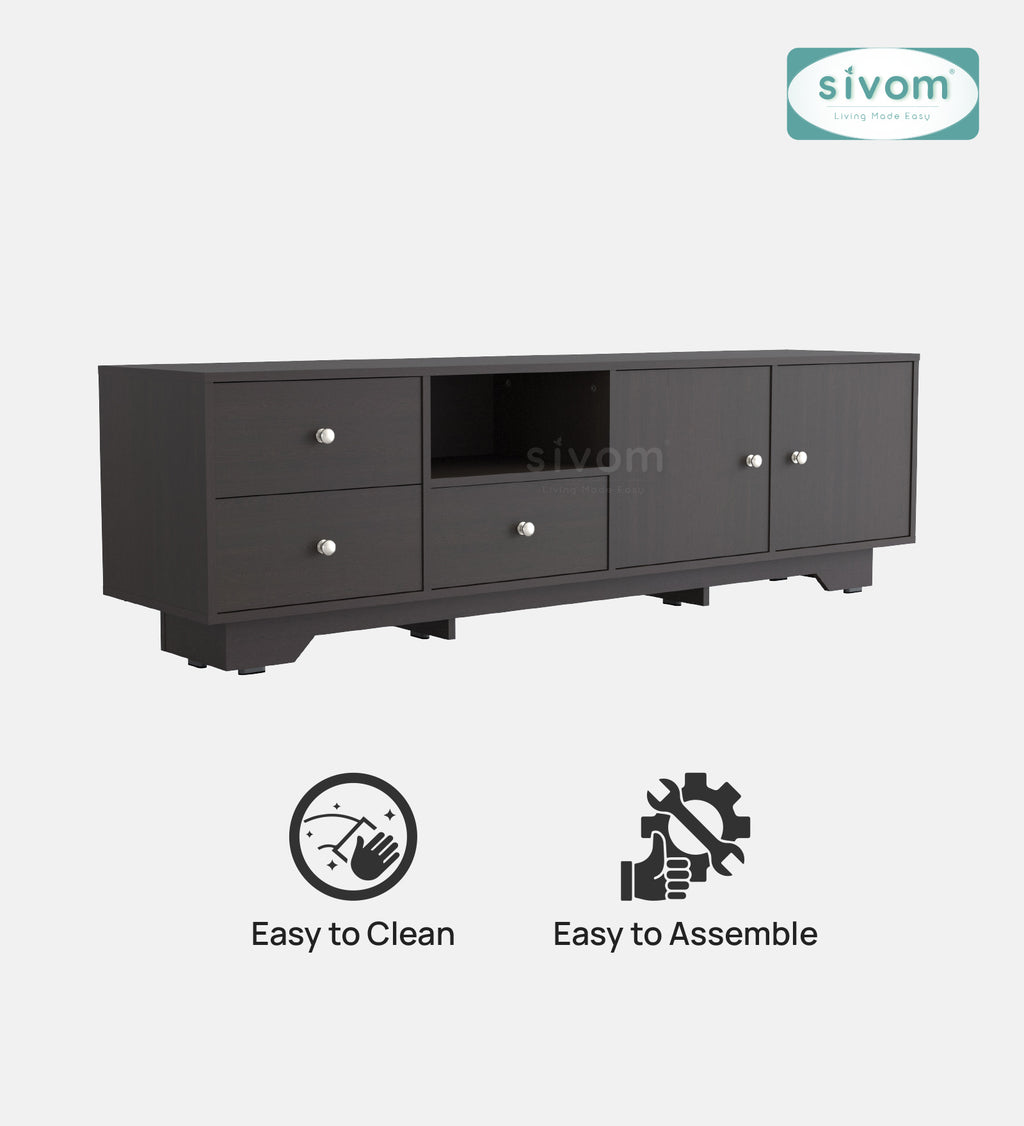 Sivom furniture SIVOM Metro Multipurpose TV Unit fits upto 43 inch with Storage Engineered Wood TV Entertainment Unit for Modern Homes | Elegant Design & Premium Finish