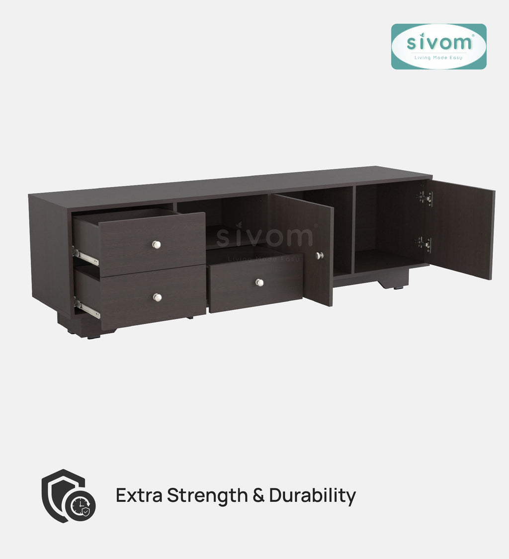 Sivom furniture SIVOM Metro Multipurpose TV Unit fits upto 43 inch with Storage Engineered Wood TV Entertainment Unit for Modern Homes | Elegant Design & Premium Finish