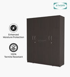 Sivom SIVOM Mezza Multipurpose 4 Door Closet Engineered Wood 4 Door Wardrobe for Modern Homes | Elegant Design & Premium Finish