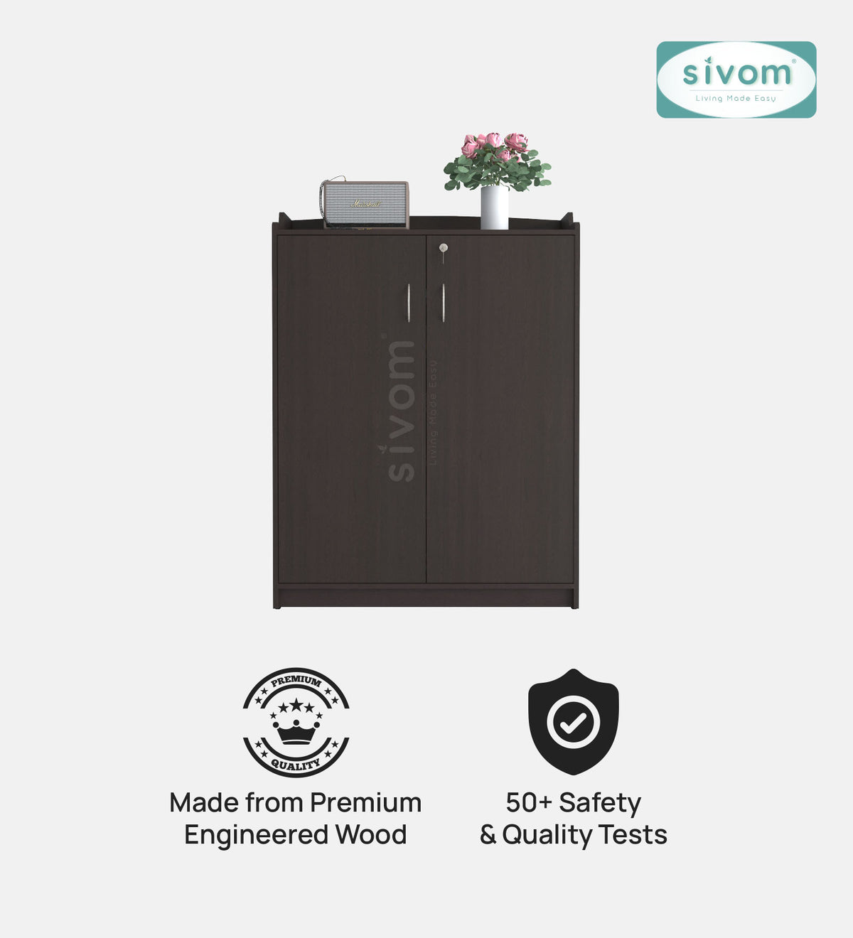 SIVOM Mister Engineered Wood Shoe Rack (, 4 Shelves, Knock Down) for Modern Homes | Elegant Design & Premium Finish