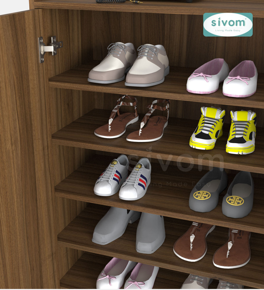 SIVOM Mister Engineered Wood Shoe Rack (, 4 Shelves, Knock Down) for Modern Homes | Elegant Design & Premium Finish