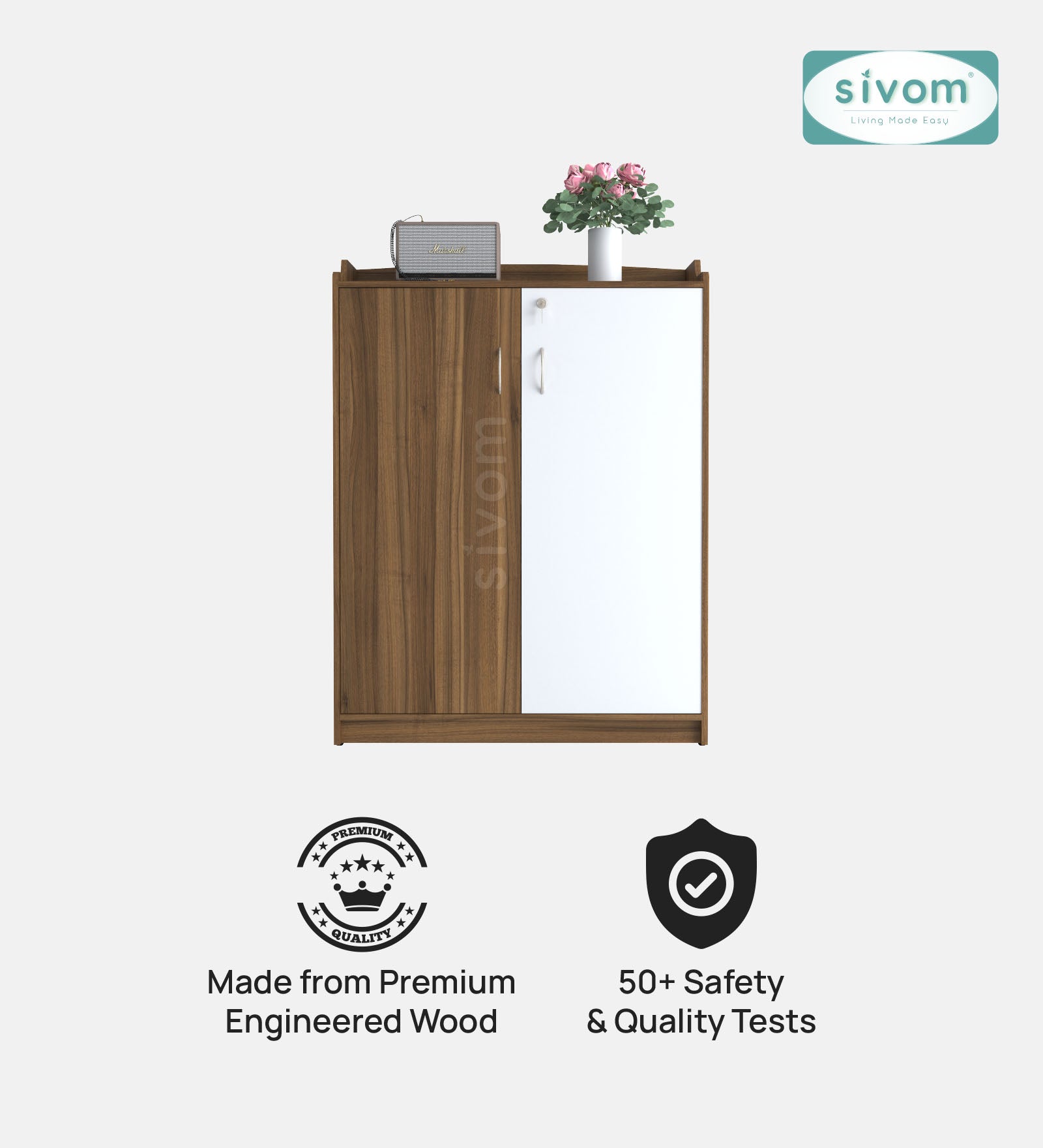 SIVOM Mister Engineered Wood Shoe Rack (, 4 Shelves, Knock Down) for Modern Homes | Elegant Design & Premium Finish