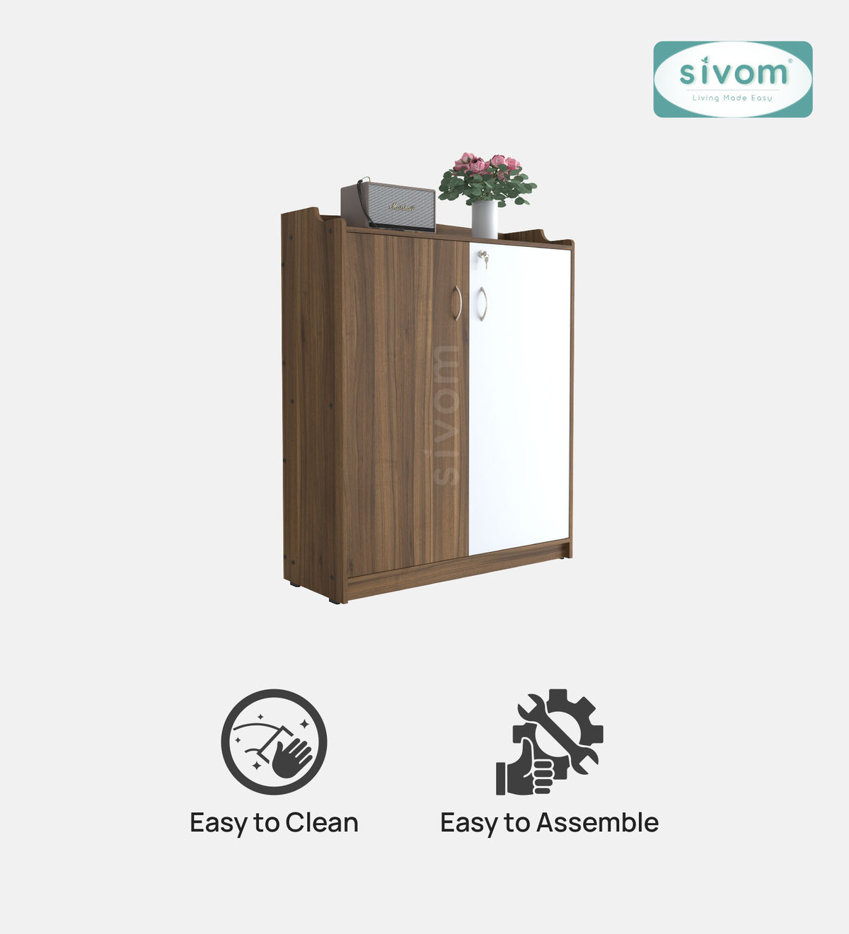 SIVOM Mister Engineered Wood Shoe Rack (, 4 Shelves, Knock Down) for Modern Homes | Elegant Design & Premium Finish