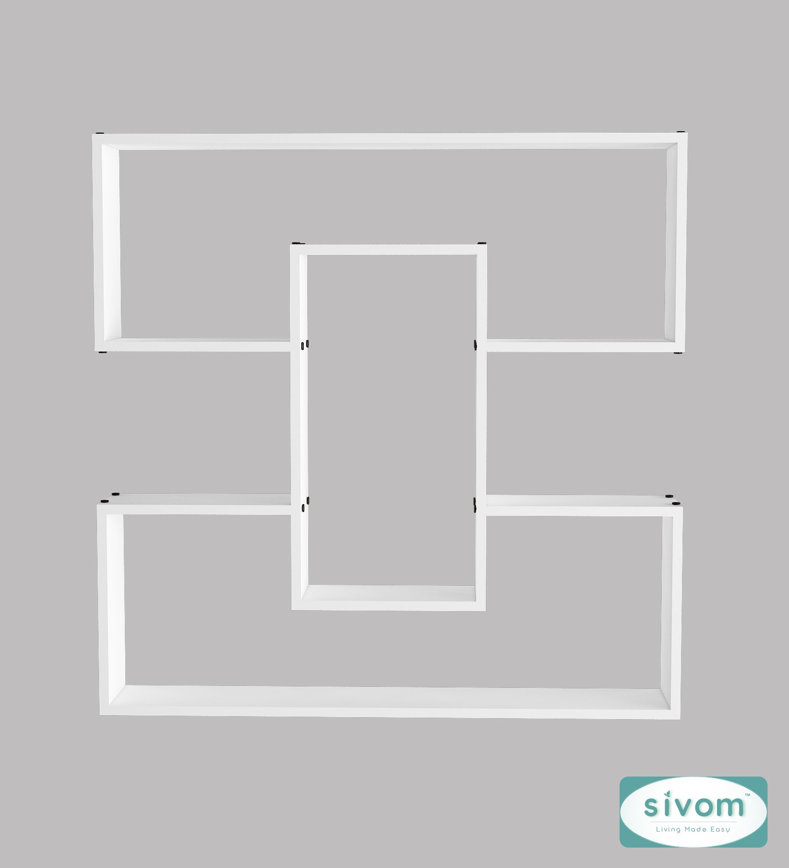 Sivom SIVOM MIZZ Multipurpose Modular Wall Racks/Shelves/Organiser/Décor Particle Board Wall Shelf (Number of Shelves - 6, ) for Modern Homes | Elegant Design & Premium Finish