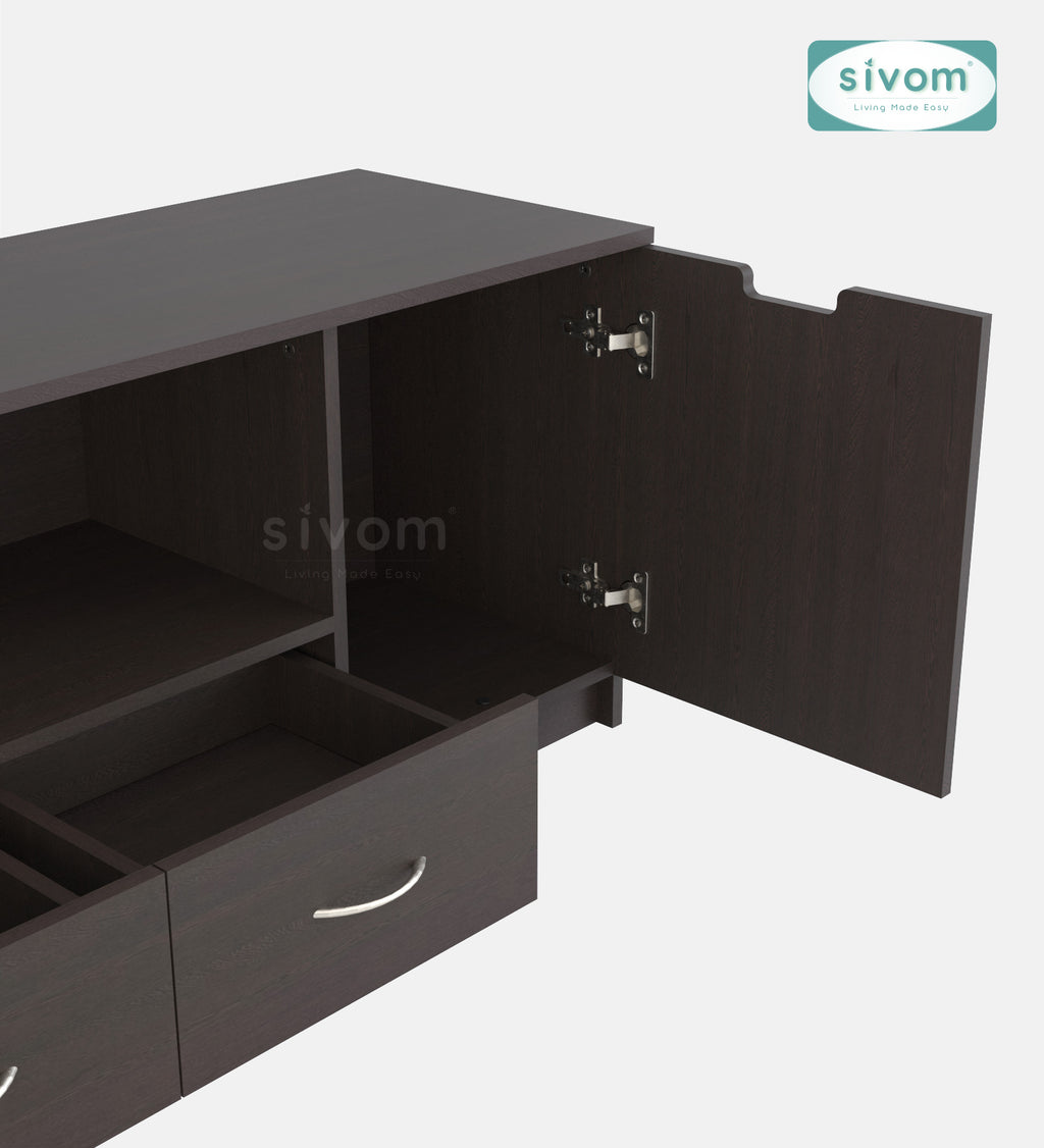 Sivom SIVOM Morgan Multipurpose TV Unit fits upto 43 inch with Storage Engineered Wood TV Entertainment Unit for Modern Homes | Elegant Design & Premium Finish
