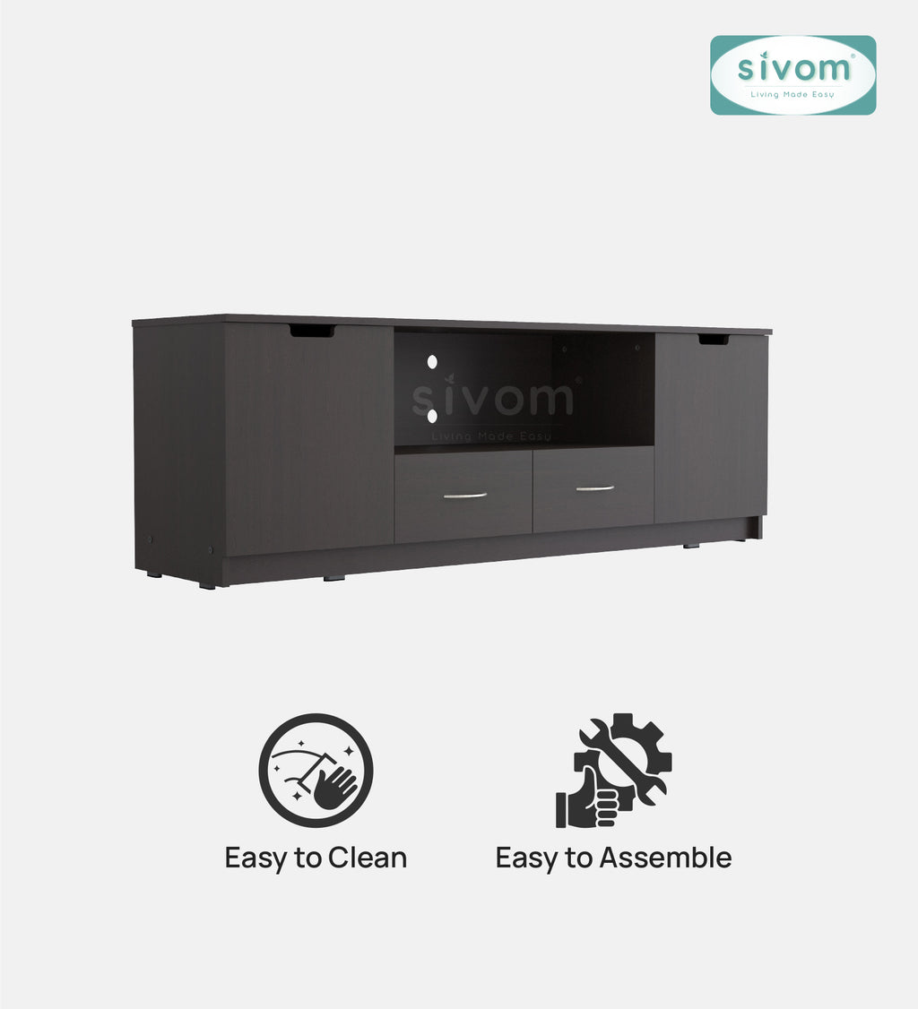 Sivom SIVOM Morgan Multipurpose TV Unit fits upto 43 inch with Storage Engineered Wood TV Entertainment Unit for Modern Homes | Elegant Design & Premium Finish