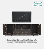Sivom SIVOM Morgan Multipurpose TV Unit fits upto 43 inch with Storage Engineered Wood TV Entertainment Unit for Modern Homes | Elegant Design & Premium Finish