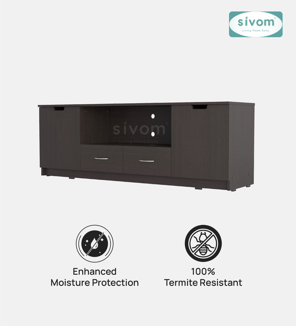 Sivom SIVOM Morgan Multipurpose TV Unit fits upto 43 inch with Storage Engineered Wood TV Entertainment Unit for Modern Homes | Elegant Design & Premium Finish