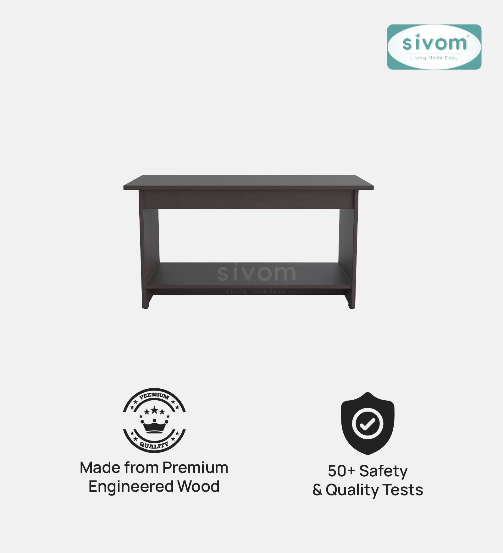 SIVOM Moto Multipurpose Centre Table / Engineered Wood Coffee Table for Modern Homes | Elegant Design & Premium Finish