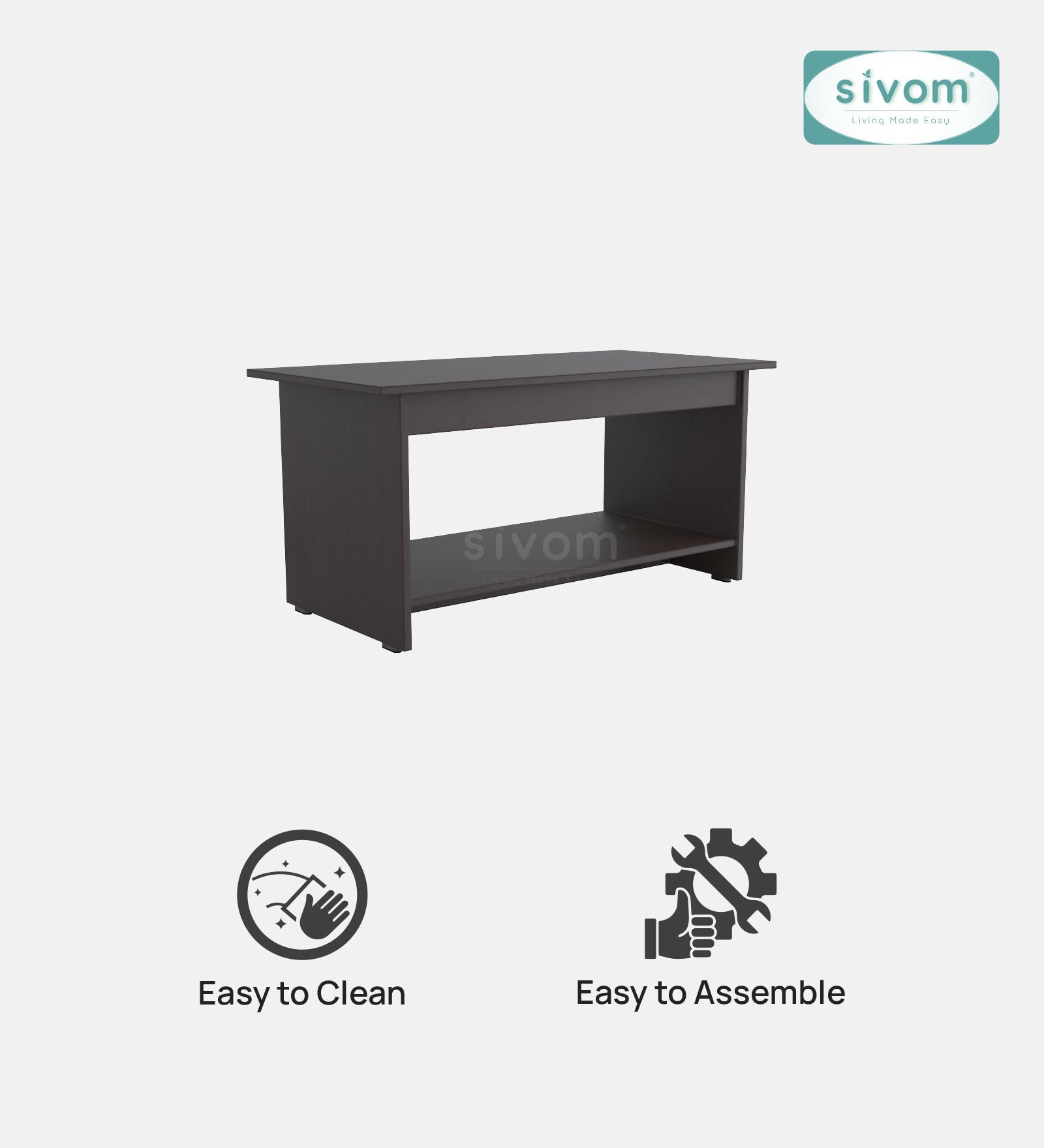 SIVOM Moto Multipurpose Centre Table / Engineered Wood Coffee Table for Modern Homes | Elegant Design & Premium Finish