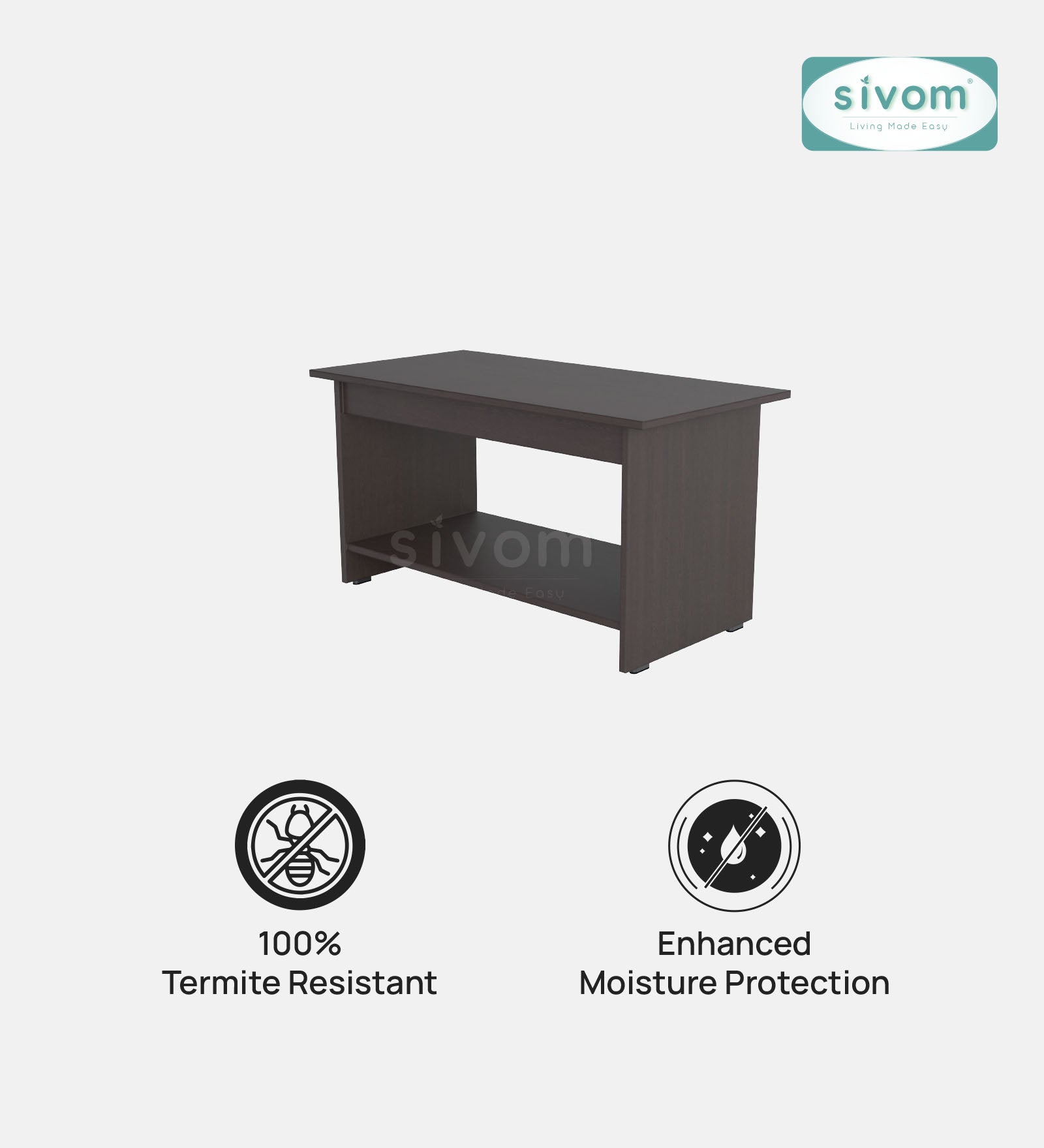 SIVOM Moto Multipurpose Centre Table / Engineered Wood Coffee Table for Modern Homes | Elegant Design & Premium Finish